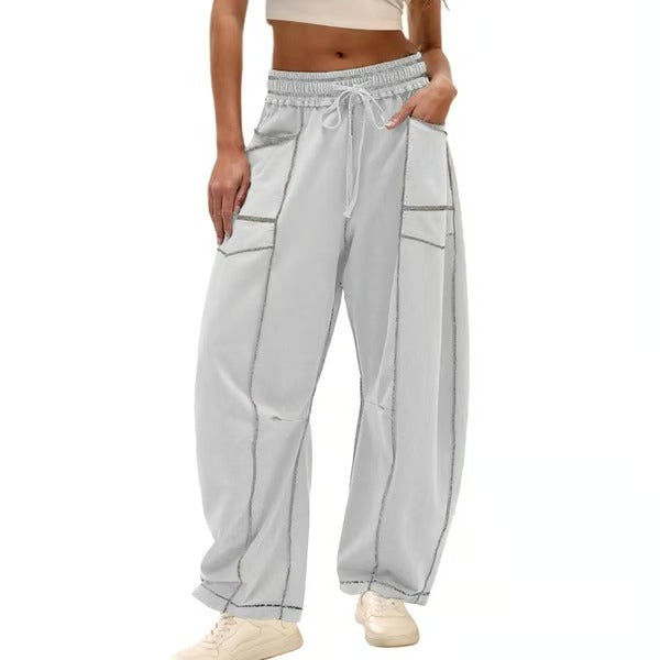 Pantalon de survêtement confortable à jambes larges avec poches