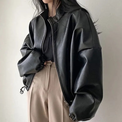 Veste en cuir PU personnalisée style Hip Hop