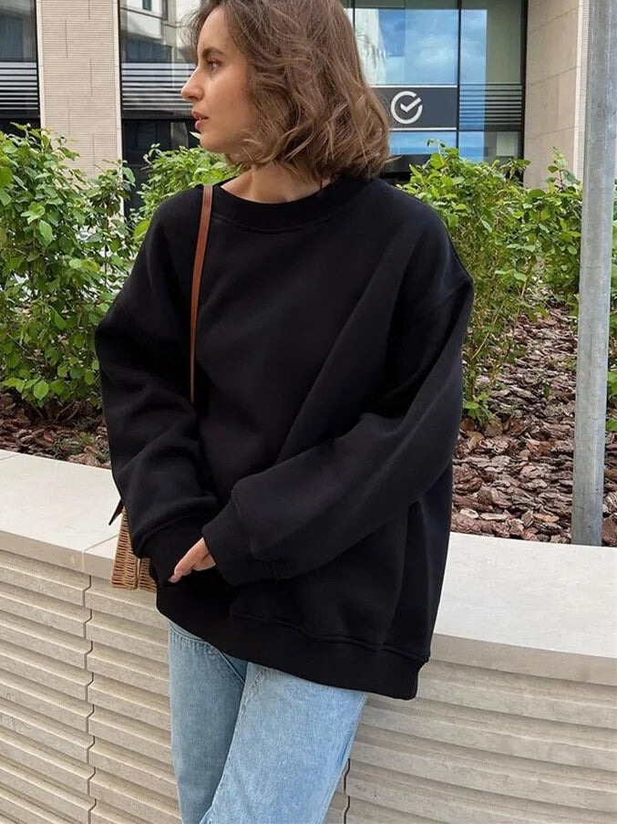 Pull en maille surdimensionné confortable pour superposition décontractée