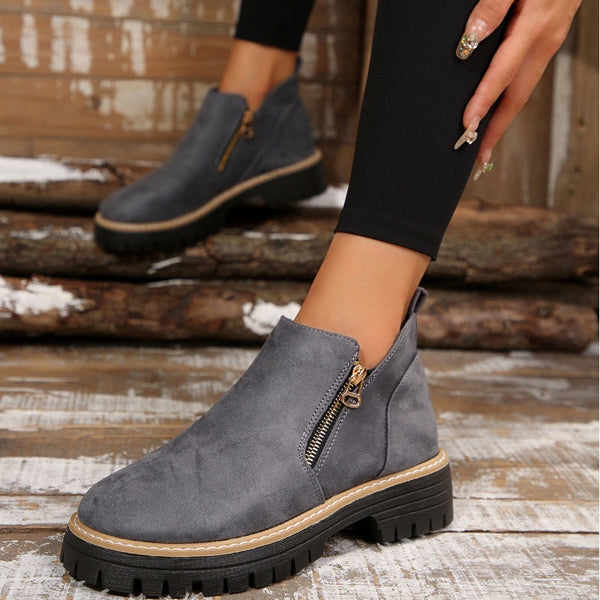 Bottes chevilles en cuir chic pour femmes