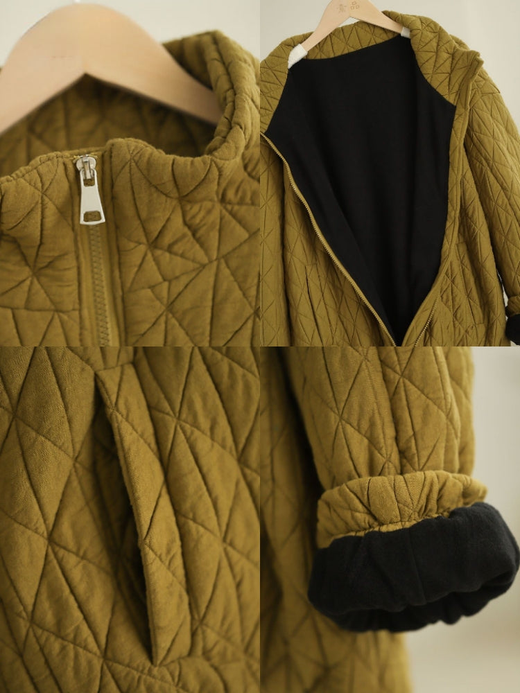 Veste à col montant texturé avec poches latérales