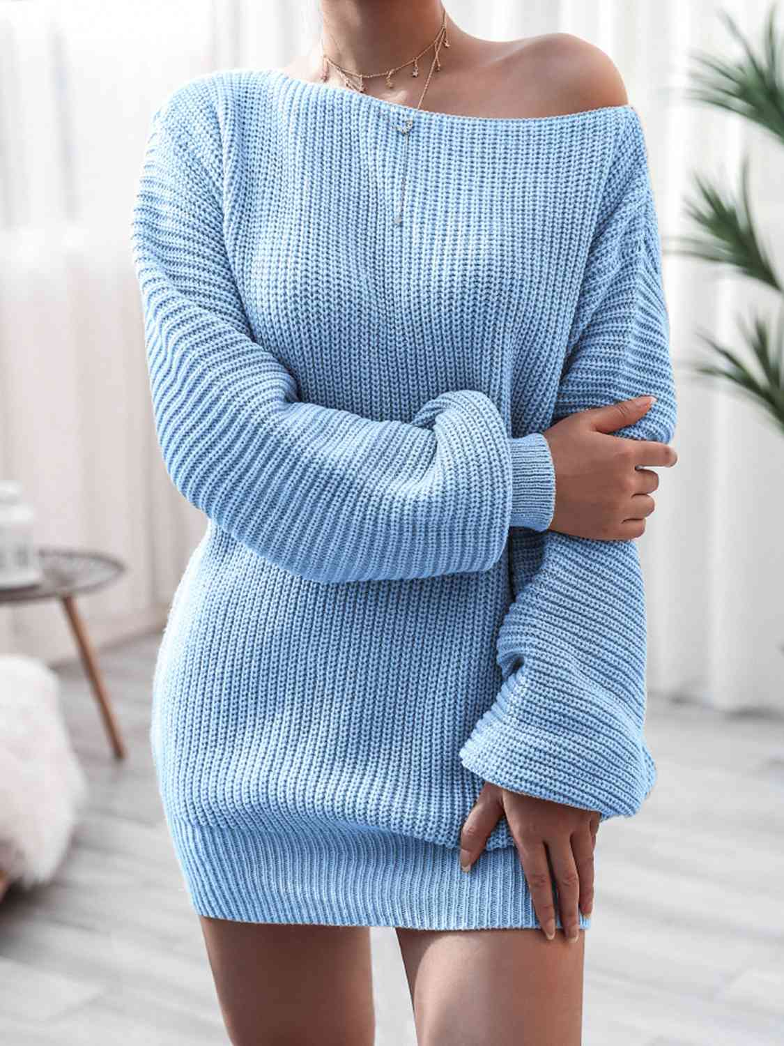 Mini-robe tricotée