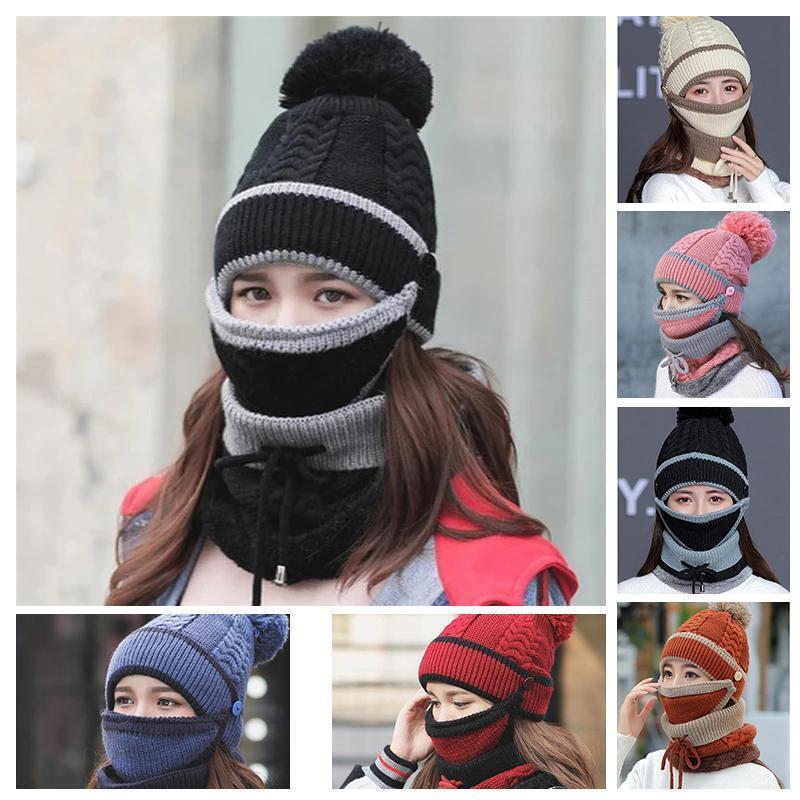 Ensemble confortable bonnet en tricot et écharpe d'hiver pour femmes