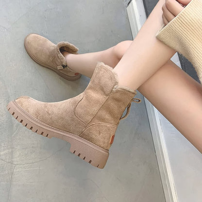 Bottes D'Hiver Chaudes Douillettes Avec Fermeture Éclair Pour Femmes