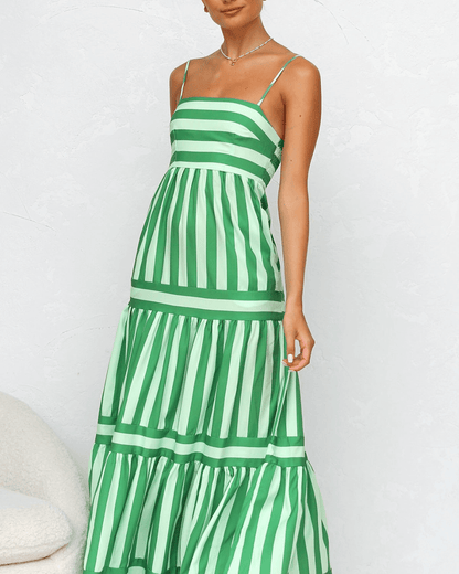 Robe midi décontractée à rayures