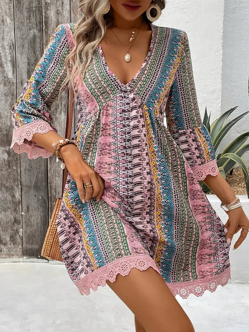 Robe Chic d'Été à Col V Profond