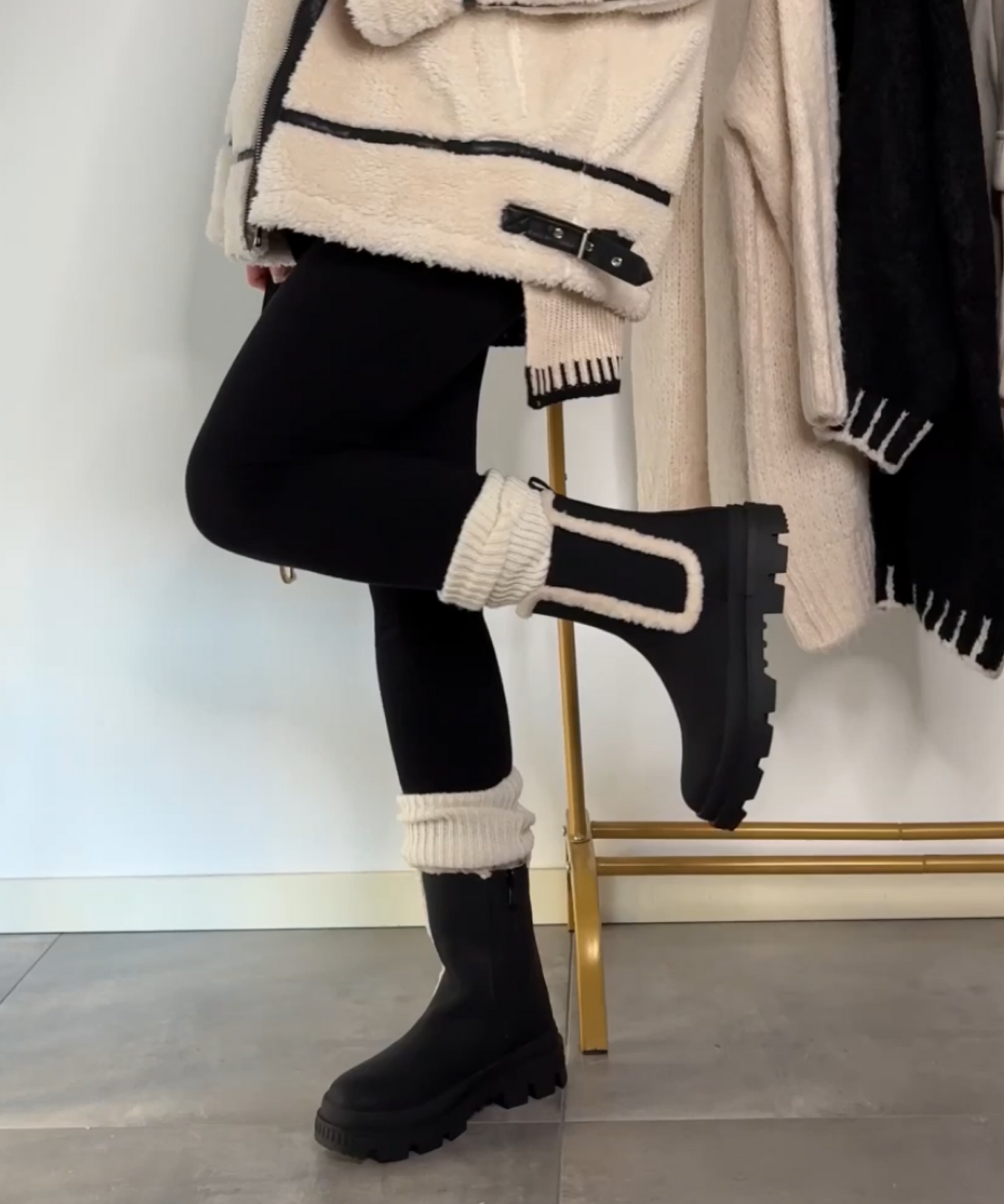 Bottes chelsea en cuir noir chic