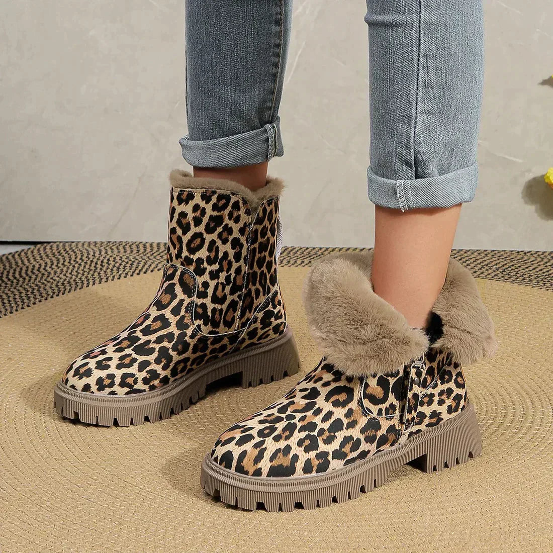 Bottes Cheville à Imprimé Léopard Chic pour Tenues Tendance