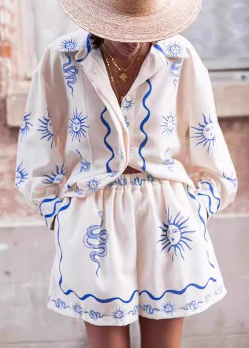 Alice Leroy® | Ensemble décontracté deux pièces en lin blanc avec col Peter Pan