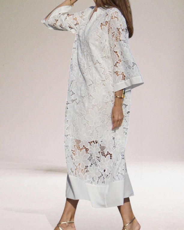 ADALYNN – ROBE LONGUE EN DENTELLE ÉLÉGANTE