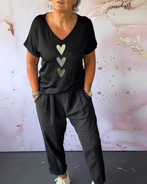 Aimée™ | Shirt à manches courtes et col en V