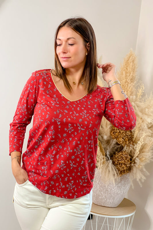 T-Shirt Manches 3/4 Mayana Brique