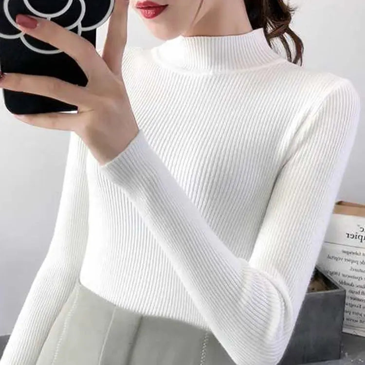 Pull en laine côtelé confortable pour femmes