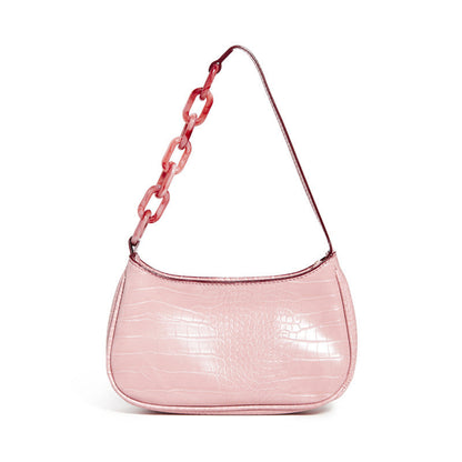 Sac à main en cuir texturé avec chaîne