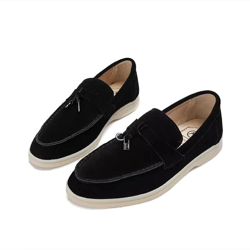 Mocassins en cuir chic avec détail boucle pour femmes