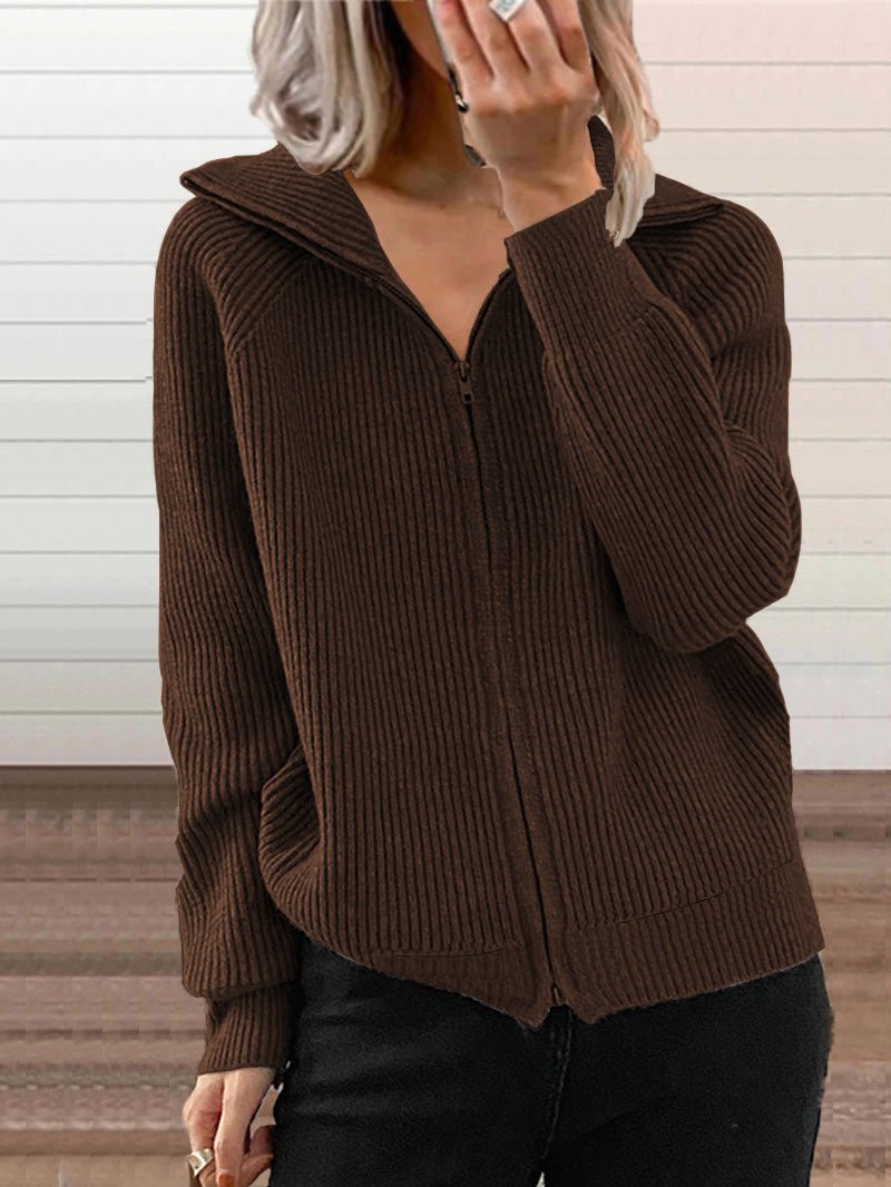 Veste pull zippée en coton épais douillette