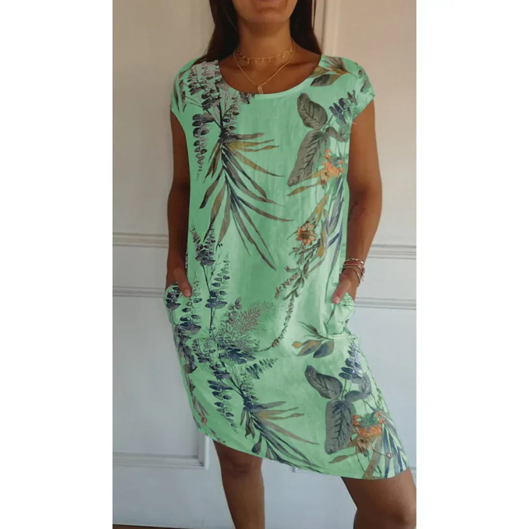 Robe à encolure ronde