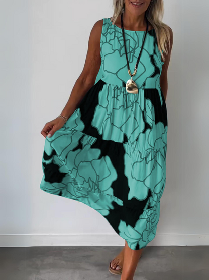 Robe Wanda Imprimée Sans Manches