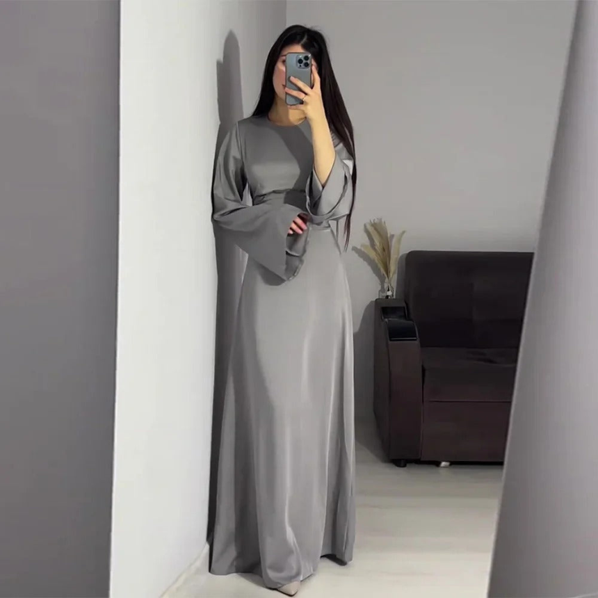 Robe Longue Évasée à Manches Longues pour Femme
