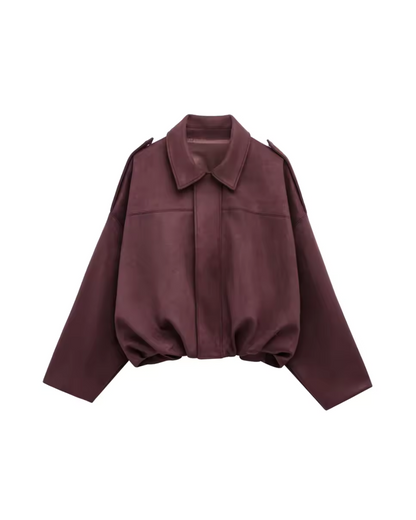 Blouson Aviateur en Daim pour Femme
