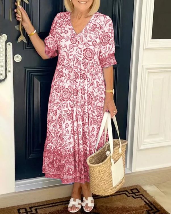 Robe bohème à encolure en V