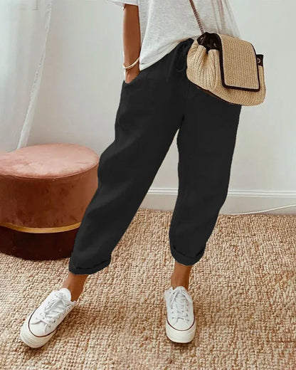 Elegant Women's High-Waisted Wide Leg Pants - Spring Summer Style
