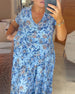 Robe col V à imprimé fleuri