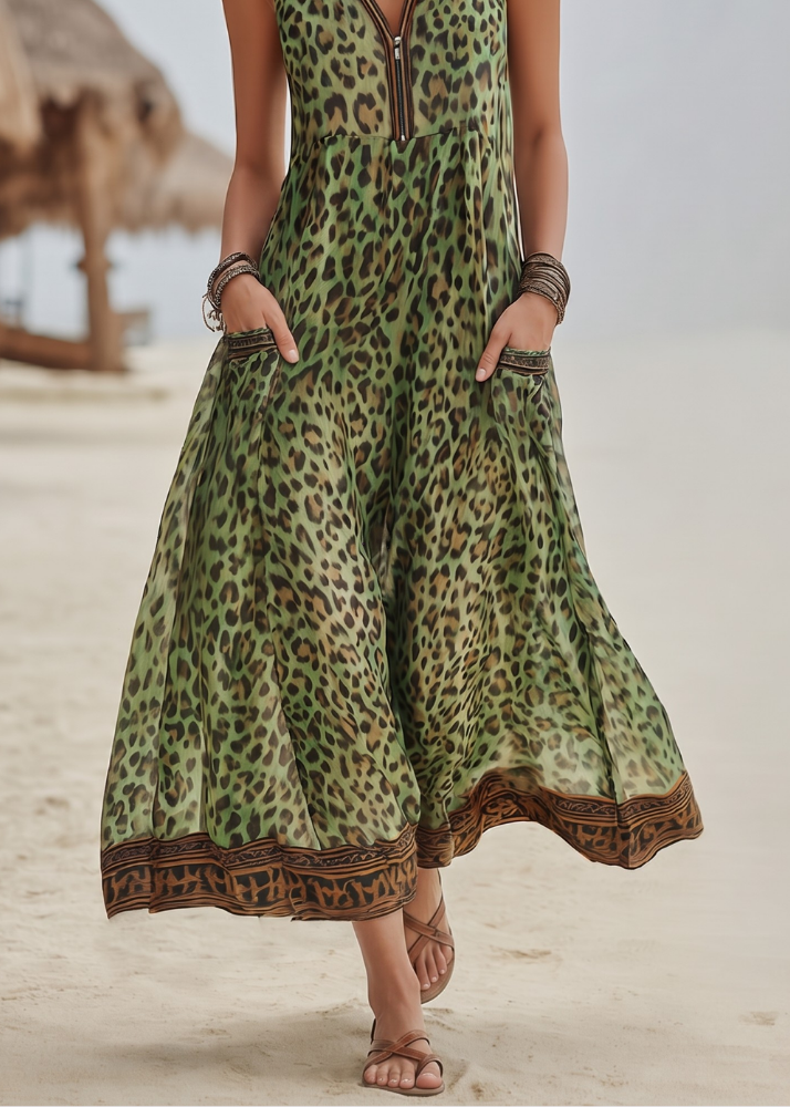 Roaa | Robe bohème léopard élégante