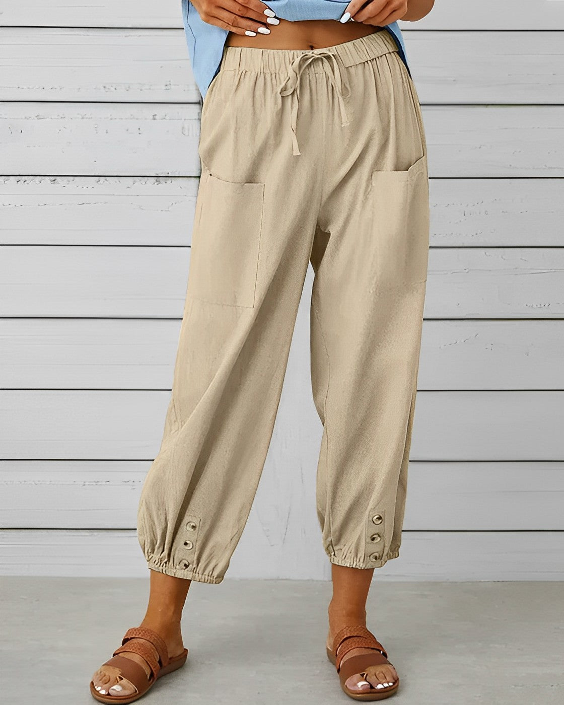 Pantalon large avec taille haute