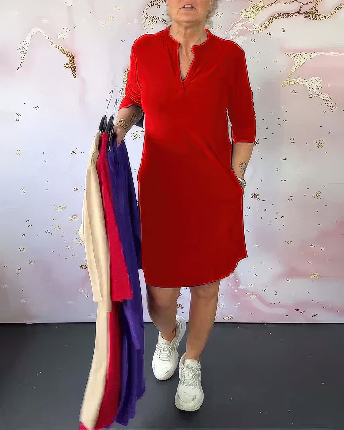 MANON™ | Robe unie à décolleté en V