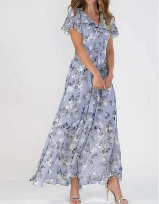 Robe manches courtes à imprimé floral