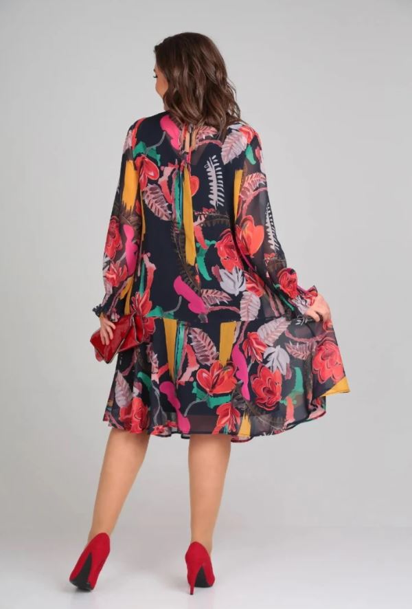 Naira – Robe Florale en Chiffon et Coton