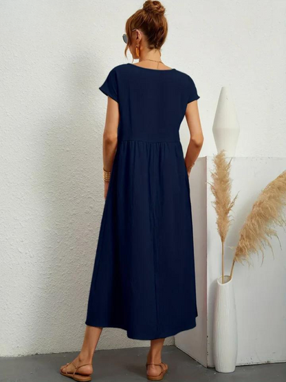Ruby™ | Élégante Robe Essentielle en Coton et Lin