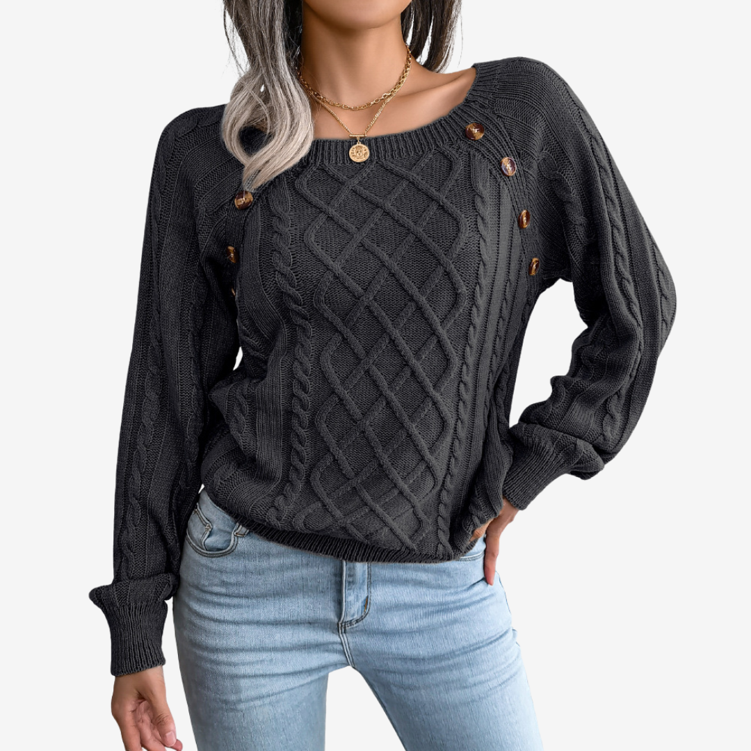 Meli™ Pull à Boutons Décoratifs
