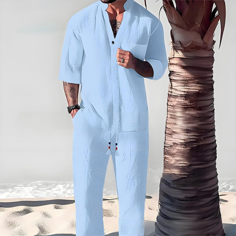 Victor™ - Ensemble deux pièces en coton pour hommes : haut et pantalon
