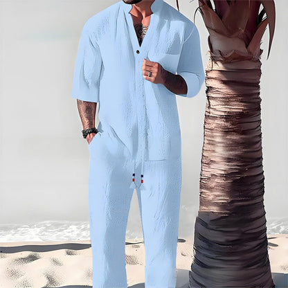 Victor™ - Ensemble deux pièces en coton pour hommes : haut et pantalon