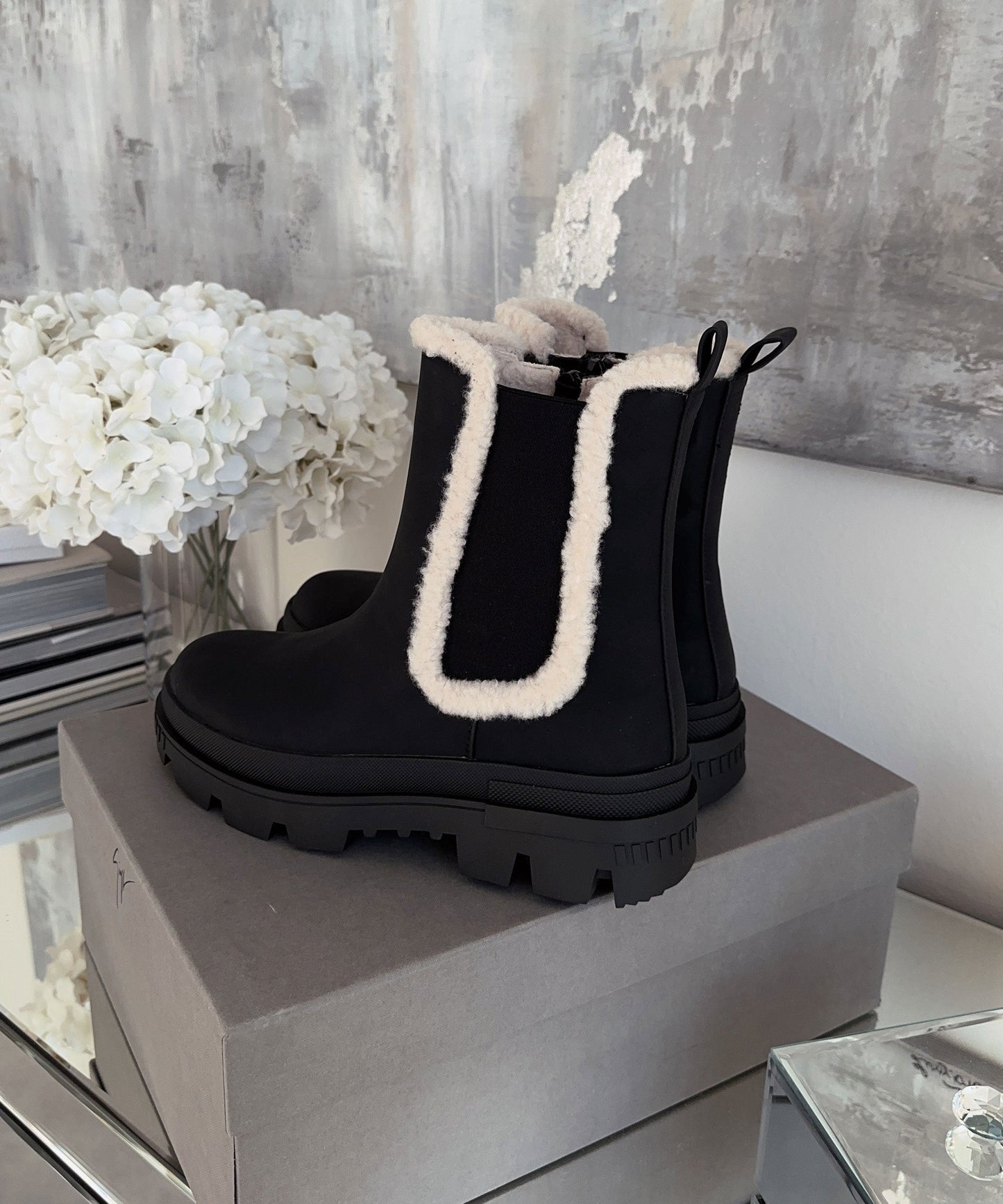Bottes chelsea en cuir noir chic
