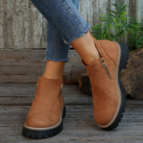 Bottes chevilles en cuir chic pour femmes