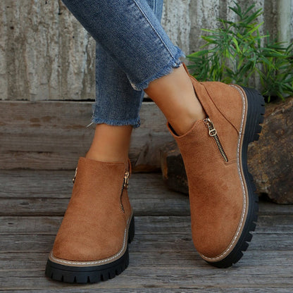 Bottes chevilles en cuir chic pour femmes