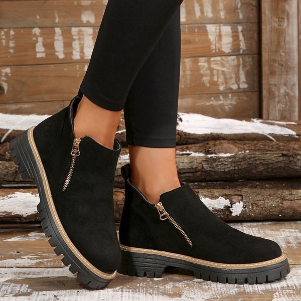 Bottes chevilles en cuir chic pour femmes