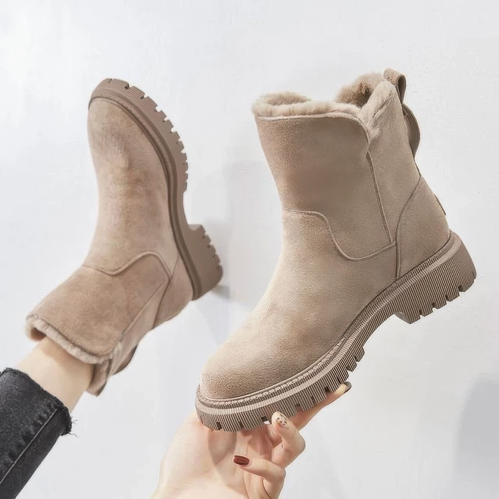 Bottes D'Hiver Chaudes Douillettes Avec Fermeture Éclair Pour Femmes
