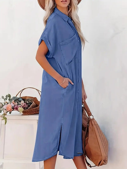 Béatrice - Chemise Robe avec Poches