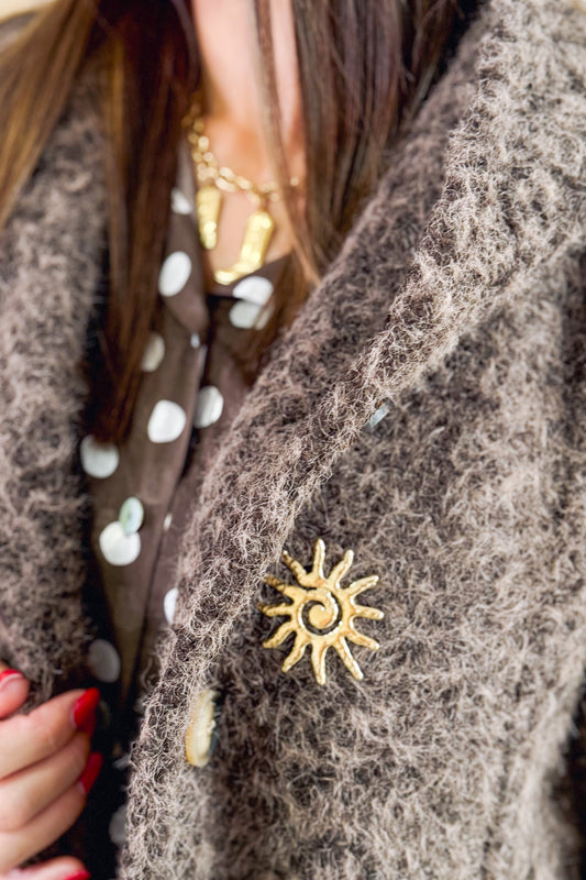 Broche Soleil Doré