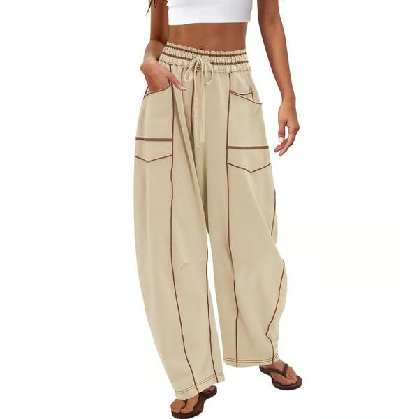 Pantalon de survêtement confortable à jambes larges avec poches