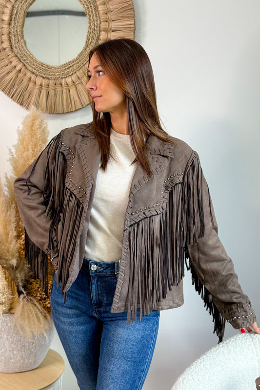 Veste A Frange Mark Choco