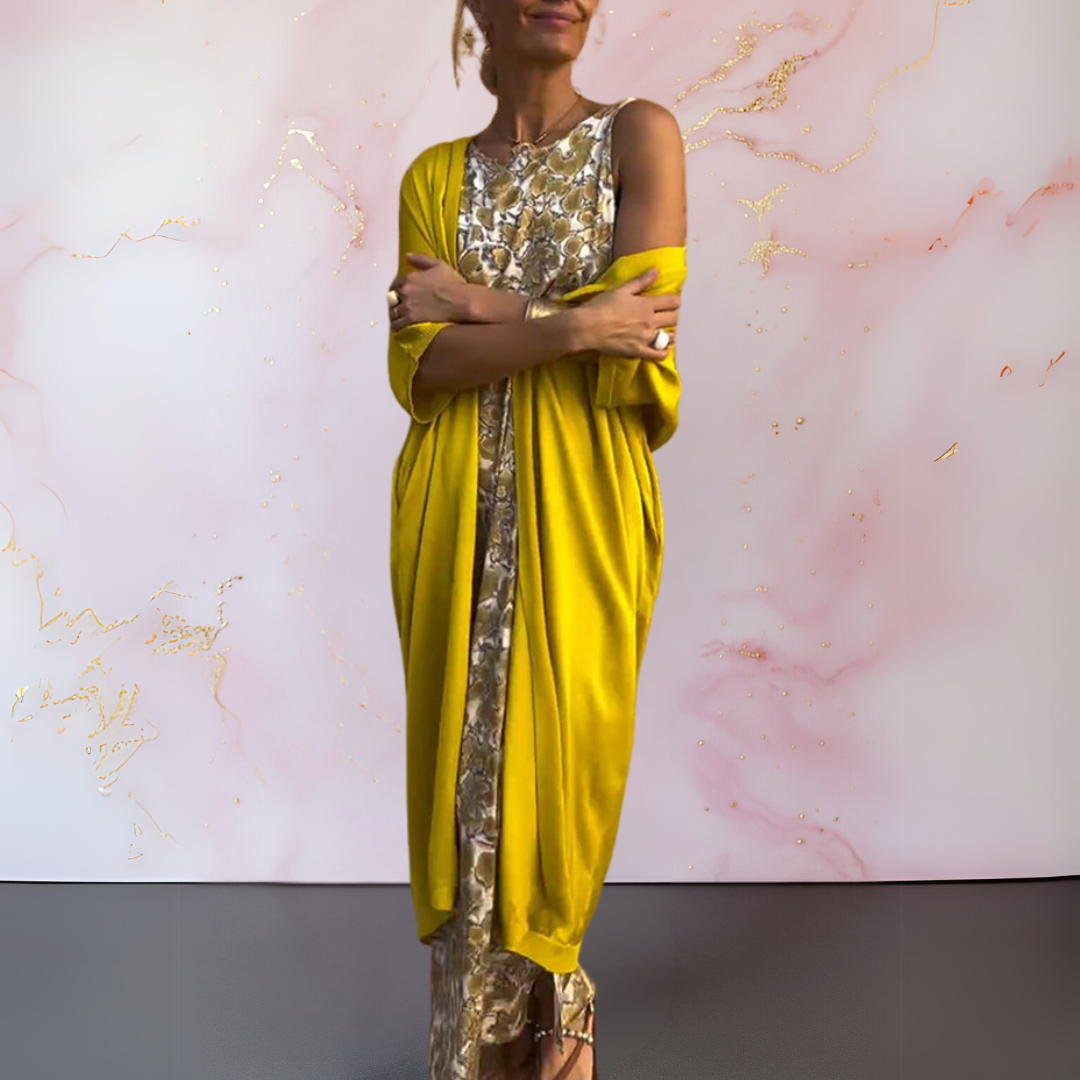 Zephyra™ - Robe Élégante avec Gilet pour un Look Sophistiqué et Confortable