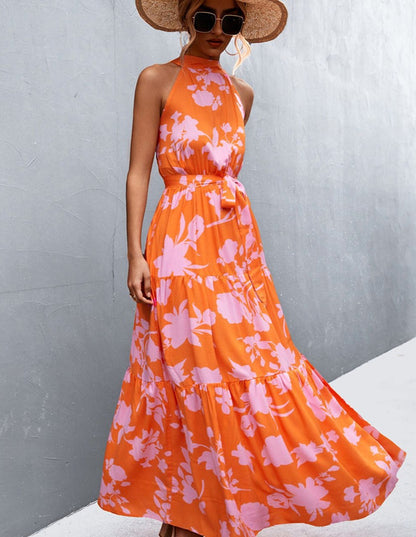 Robe sans manches avec imprimé estival