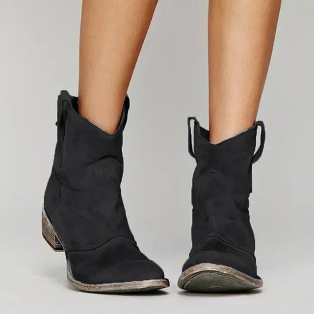 Bottes cowboy vintage western pour femmes à talon et cheville