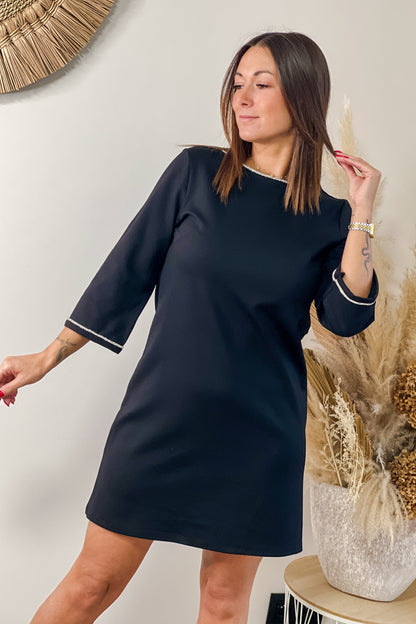 Robe Carla Noir Manches 3/4