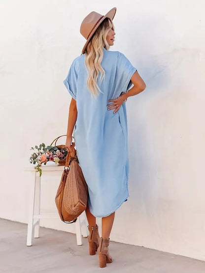 Béatrice - Chemise Robe avec Poches